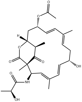 Propanamide, N-[(1S,2R,3E,5E,7S,9E,11E,13S,15R,19R)-13-(acetyloxy)-7-hydroxy-1,4,10,19-tetramethyl-17,18-dioxo-16-oxabicyclo[13.2.2]nonadeca-3,5,9,11-tetraen-2-yl]-2-hydroxy-, (2S)-|