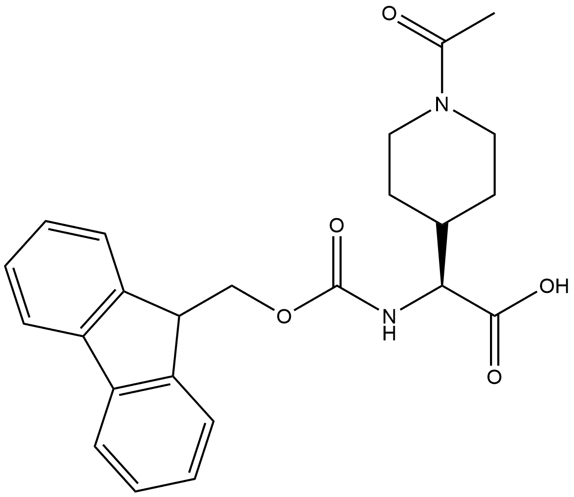 FMOC-L-(1-乙酰哌嗪-4-基)甘氨酸 结构式