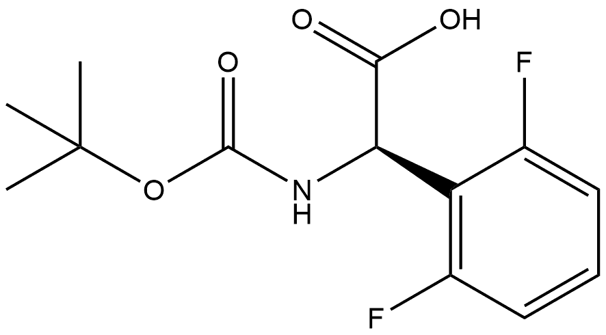 Benzeneacetic acid, α-[[(1,1-dimethylethoxy)carbonyl]amino]-2,6-difluoro-, (αR)- Structure