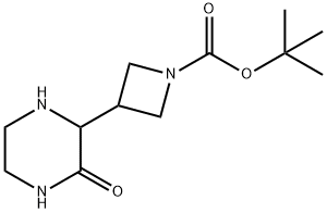 tert-butyl 3-(3-oxopiperazin-2-yl)azetidine-1-carboxylate 结构式