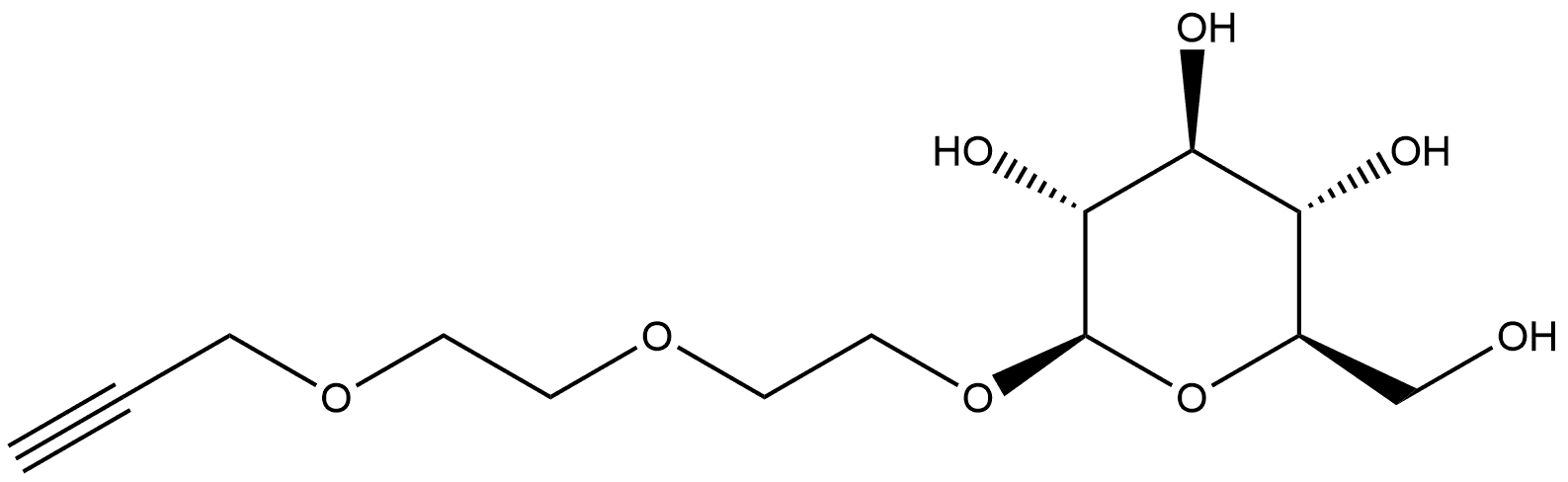 Propargyl-PEG2-beta-D-glucose 化学構造式