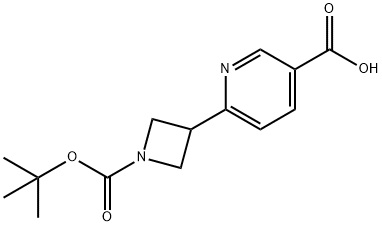 3-Pyridinecarboxylic acid, 6-[1-[(1,1-dimethylethoxy)carbonyl]-3-azetidinyl]- 结构式