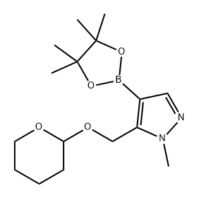 1-甲基-5-((((四氢-2H-吡喃-2-基)氧基)甲基)-4-(4,4,5,5-四甲基-1,3,2-二氧硼杂环戊烷-2-基)-1H-吡唑,2355297-49-1,结构式