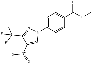 Benzoic acid, 4-[4-nitro-3-(trifluoromethyl)-1H-pyrazol-1-yl]-, methyl ester Structure