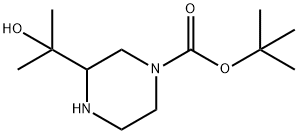 1-Piperazinecarboxylic acid, 3-(1-hydroxy-1-methylethyl)-, 1,1-dimethylethyl ester Structure