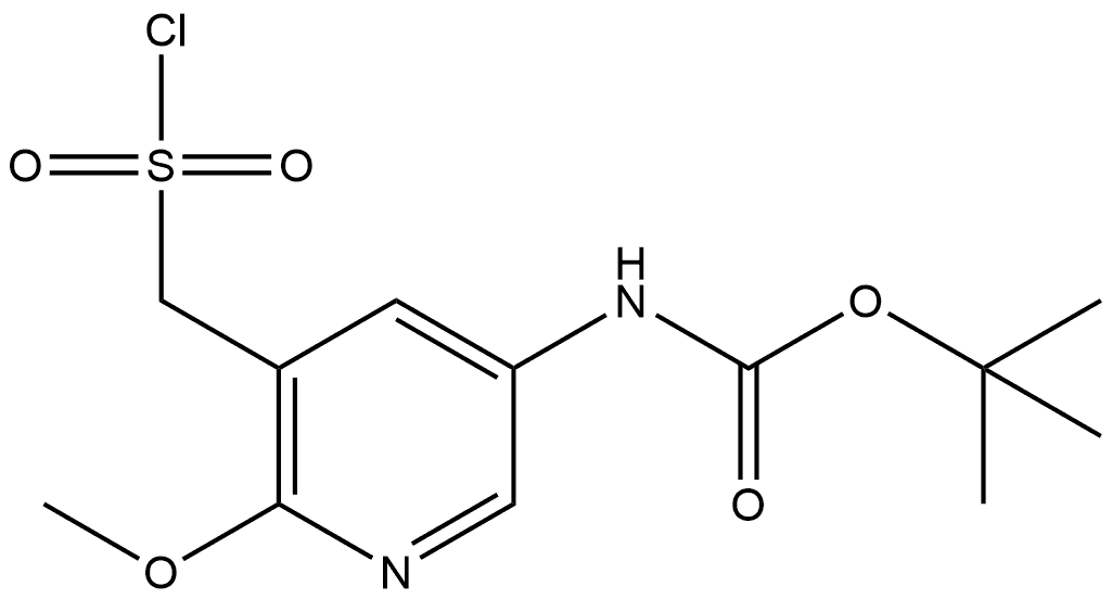 1,1-Dimethylethyl N-[5-[(chlorosulfonyl)methyl]-6-methoxy-3-pyridinyl]carbamate (ACI) 结构式