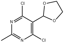 4,6-二氯-5-(1,3-二氧戊环-2-基)-2-甲基嘧啶, 2359690-91-6, 结构式