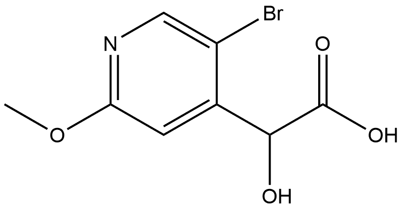 5-Bromo-α-hydroxy-2-methoxy-4-pyridineacetic acid 化学構造式