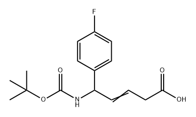 3-Pentenoic acid, 5-[[(1,1-dimethylethoxy)carbonyl]amino]-5-(4-fluorophenyl)- Struktur