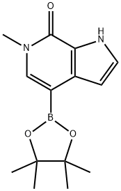 6-甲基-4-(4,4,5,5-四甲基-1,3,2-二氧苯并呋喃-2-基)-1,6-二氢-7H-吡咯并[2,3-C]吡啶-7-酮 结构式