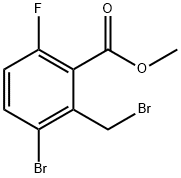 Benzoic acid, 3-bromo-2-(bromomethyl)-6-fluoro-, methyl ester Struktur
