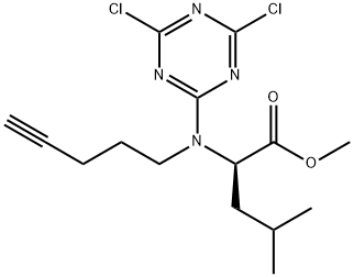 D-Leucine, N-(4,6-dichloro-1,3,5-triazin-2-yl)-N-4-pentyn-1-yl-, methyl ester,2362527-67-9,结构式