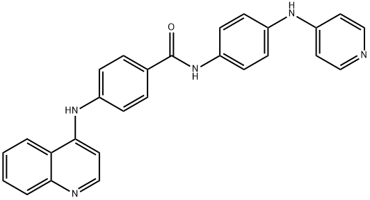 N-(4-(吡啶-4-基氨基)苯基)-4-(喹啉-4-基氨基)苯甲酰胺 结构式