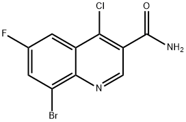 3-Quinolinecarboxamide, 8-bromo-4-chloro-6-fluoro- 结构式