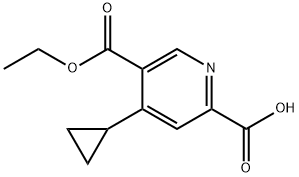2,5-Pyridinedicarboxylic acid, 4-cyclopropyl-, 5-ethyl ester,2368183-79-1,结构式