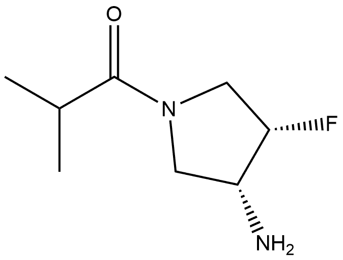 1-((3R,4S)-3-氨基-4-氟吡咯烷-1-基)-2-甲基丙-1-酮 结构式