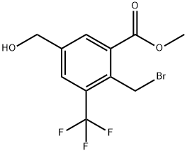 methyl 2-(bromomethyl)-5-(hydroxymethyl)-3-(trifluoromethyl)benzoate Struktur