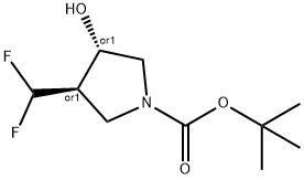 1-Pyrrolidinecarboxylic acid, 3-(difluoromethyl)-4-hydroxy-, 1,1-dimethylethyl ester, (3R,4S)-rel-