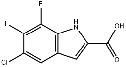 1H-Indole-2-carboxylic acid, 5-chloro-6,7-difluoro- Struktur