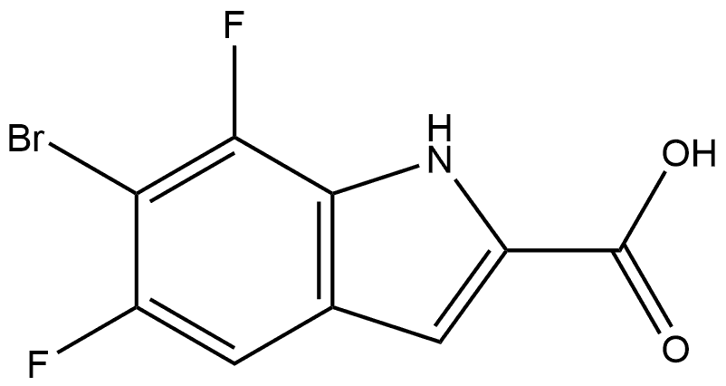 6-溴-5,7-二氟-1H-吲哚-2-甲酸 结构式