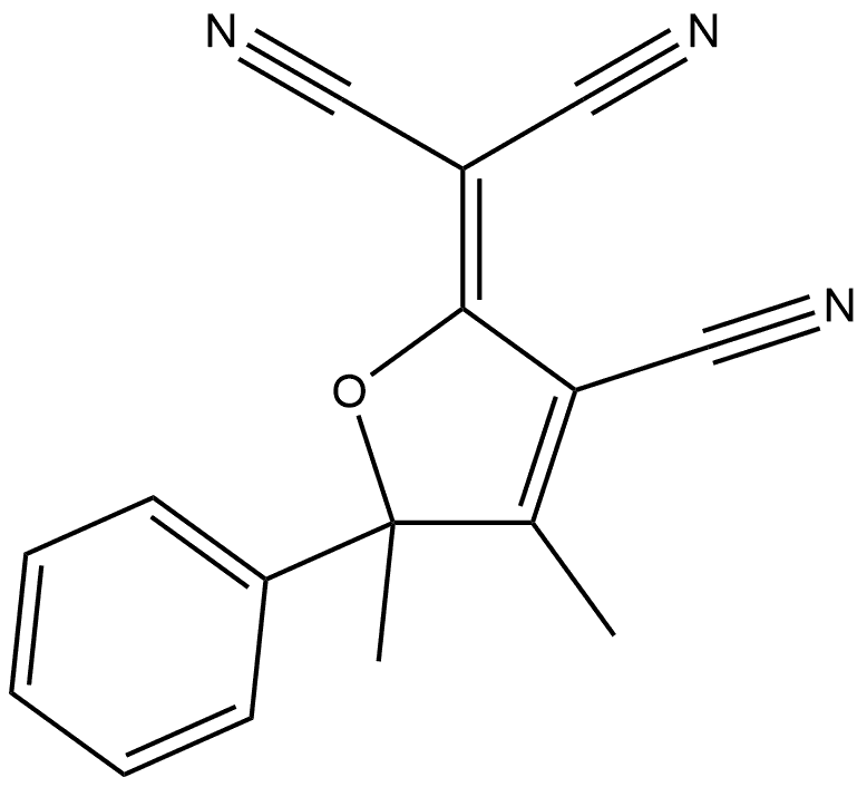 2-(3-Cyano-4,5-dimethyl-5-phenyl-2(5H)-furanylidene)propanedinitrile Structure
