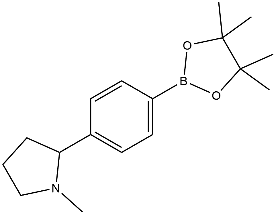 1-甲基-2-(4-(4,4,5,5-四甲基-1,3,2-二氧杂硼烷-2-基)苯基)吡咯烷,2369772-18-7,结构式
