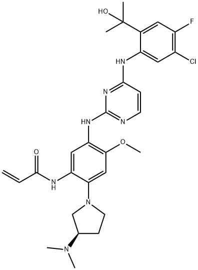 2-Propenamide, N-[5-[[4-[[5-chloro-4-fluoro-2-(1-hydroxy-1-methylethyl)phenyl]amino]-2-pyrimidinyl]amino]-2-[(3R)-3-(dimethylamino)-1-pyrrolidinyl]-4-methoxyphenyl]- Structure