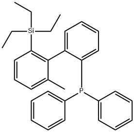 (R)-(2'-methyl-6'-(triethylsilyl)-[1,1'-biphenyl]-2-yl)diphenylphosphane 结构式