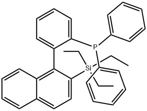 (R)-diphenyl(2-(2-(triethylsilyl)naphthalen-1-yl)phenyl)phosphane 结构式