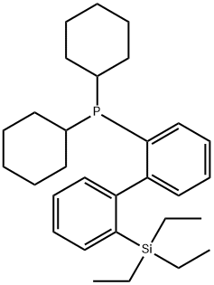 dicyclohexyl(2'-(triethylsilyl)-[1,1'-biphenyl]-2-yl)phosphane 结构式