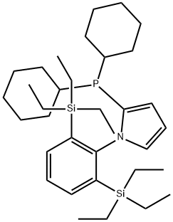 1-(2,6-bis(triethylsilyl)phenyl)-2-(dicyclohexylphosphanyl)-1H-pyrrole 结构式