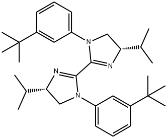 2,2'-Bi-1H-imidazole, 1,1'-bis[3-(1,1-dimethylethyl)phenyl]-4,4',5,5'-tetrahydro-4,4'-bis(1-methylethyl)-, (4S,4'S)- Struktur