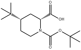 (2R,4S)-1-(叔丁氧羰基)-4-(叔丁基)哌啶-2-羧酸 结构式