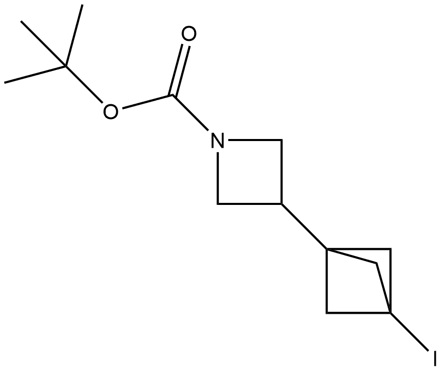 1-Azetidinecarboxylic acid, 3-(3-iodobicyclo[1.1.1]pent-1-yl)-, 1,1-dimethylethyl ester Structure