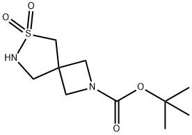 6-Thia-2,7-diazaspiro[3.4]octane-2-carboxylic acid, 1,1-dimethylethyl ester, 6,6-dioxide Struktur