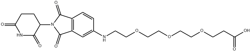 Propanoic acid, 3-[2-[2-[2-[[2-(2,6-dioxo-3-piperidinyl)-2,3-dihydro-1,3-dioxo-1H-isoindol-5-yl]amino]ethoxy]ethoxy]ethoxy]- Structure