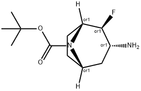 REL-(1R,2S,3R,5S)-3-氨基-2-氟-8-氮杂双环[3.2.1]辛烷-8-羧酸叔丁酯, 2375918-49-1, 结构式