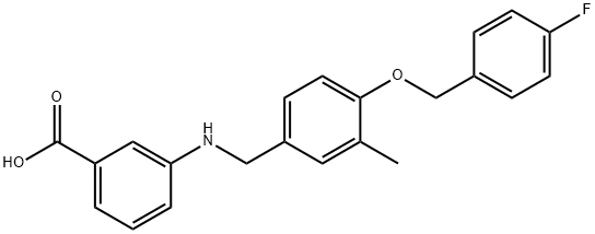 Benzoic acid, 3-[[[4-[(4-fluorophenyl)methoxy]-3-methylphenyl]methyl]amino]- Structure