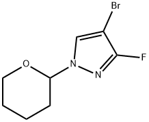 1H-Pyrazole, 4-bromo-3-fluoro-1-(tetrahydro-2H-pyran-2-yl)- Structure