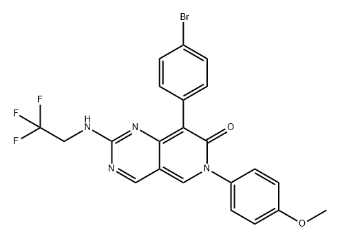 Pyrido[4,3-d]pyrimidin-7(6H)-one, 8-(4-bromophenyl)-6-(4-methoxyphenyl)-2-[(2,2,2-trifluoroethyl)amino]- Struktur