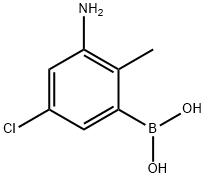 3-Amino-5-chloro-2-methylphenylboronic acid,2377608-75-6,结构式