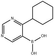 (4-Cyclohexylpyrimidin-5-yl)boronic acid 结构式