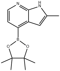 1H-Pyrrolo[2,3-b]pyridine, 2-methyl-4-(4,4,5,5-tetramethyl-1,3,2-dioxaborolan-2-yl)- Structure