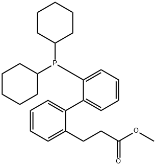 methyl 3-(2'-(dicyclohexylphosphanyl)-[1,1'-biphenyl]-2-yl)propanoate 结构式
