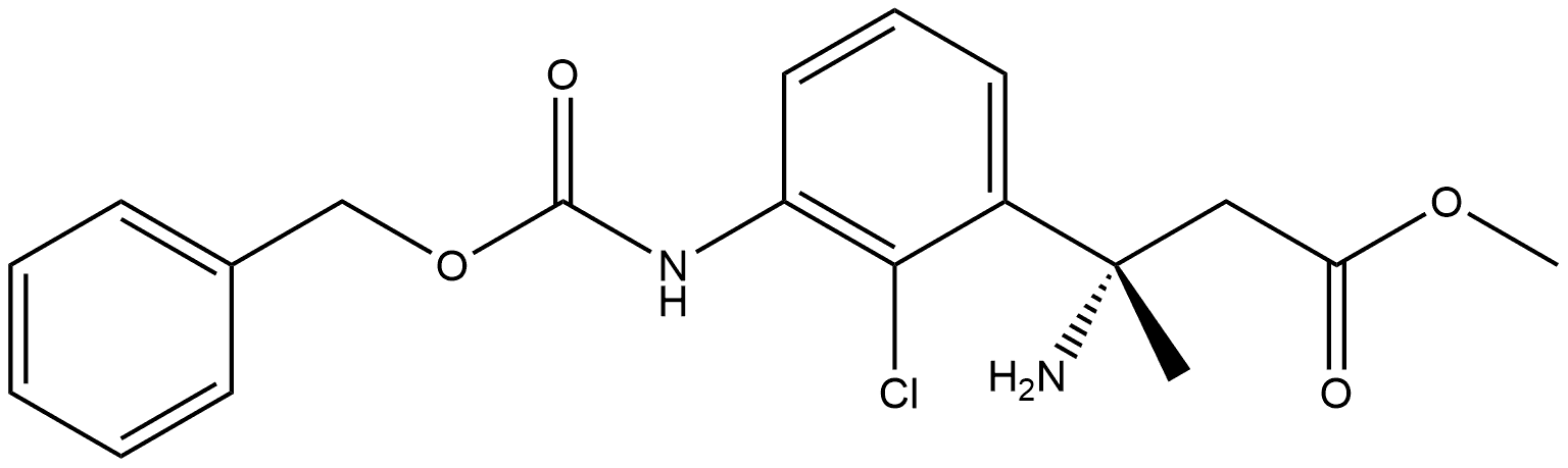 Benzenepropanoic acid, β-amino-2-chloro-β-methyl-3-[[(phenylmethoxy)carbonyl]amino]-, methyl ester, (βS)- Structure
