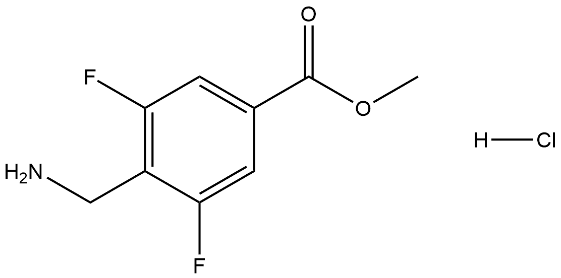 Benzoic acid, 4-(aminomethyl)-3,5-difluoro-, methyl ester, hydrochloride (1:1)|4-氨基甲基-3,5-二氟苯甲酸甲酯盐酸盐