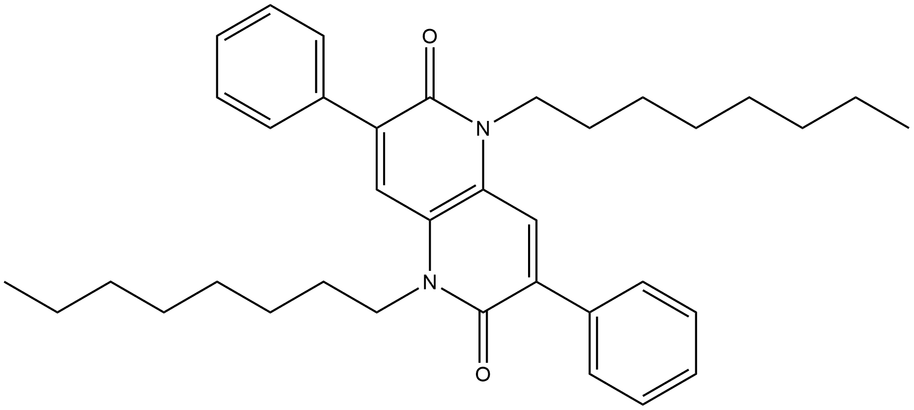 1,5-二辛基-3,7-二苯基-1,5-萘啶-2,6(1H,5H)-二酮 结构式