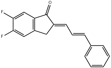 (E)-5,6-difluoro-2-((E)-3-phenylallylidene)-2,3-dihydro-1H-inden-1-one 结构式