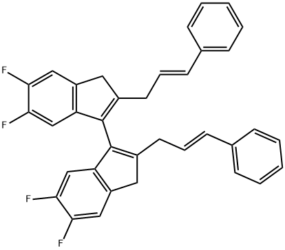2,2'-dicinnamyl-5,5',6,6'-tetrafluoro-3H,3'H-1,1'-biindene 结构式