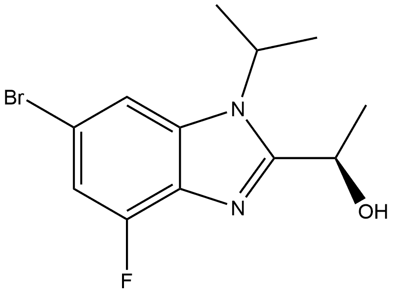1H-Benzimidazole-2-methanol, 6-bromo-4-fluoro-α-methyl-1-(1-methylethyl)-, (αR)-,2380322-59-6,结构式